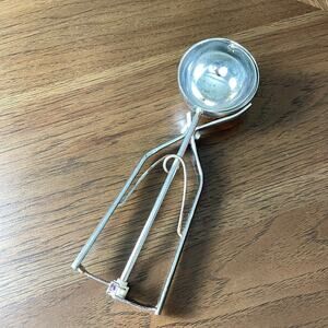 Vintage Ice Cream Scoop Metal Primitive Mechanical Stainless Steel MCM Prop READ